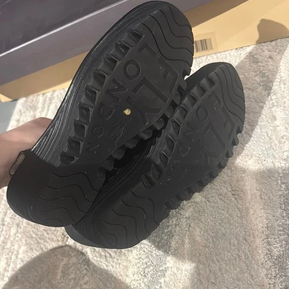 Fly London Women's Black Peep Toe Shoes - Picture 4 of 5